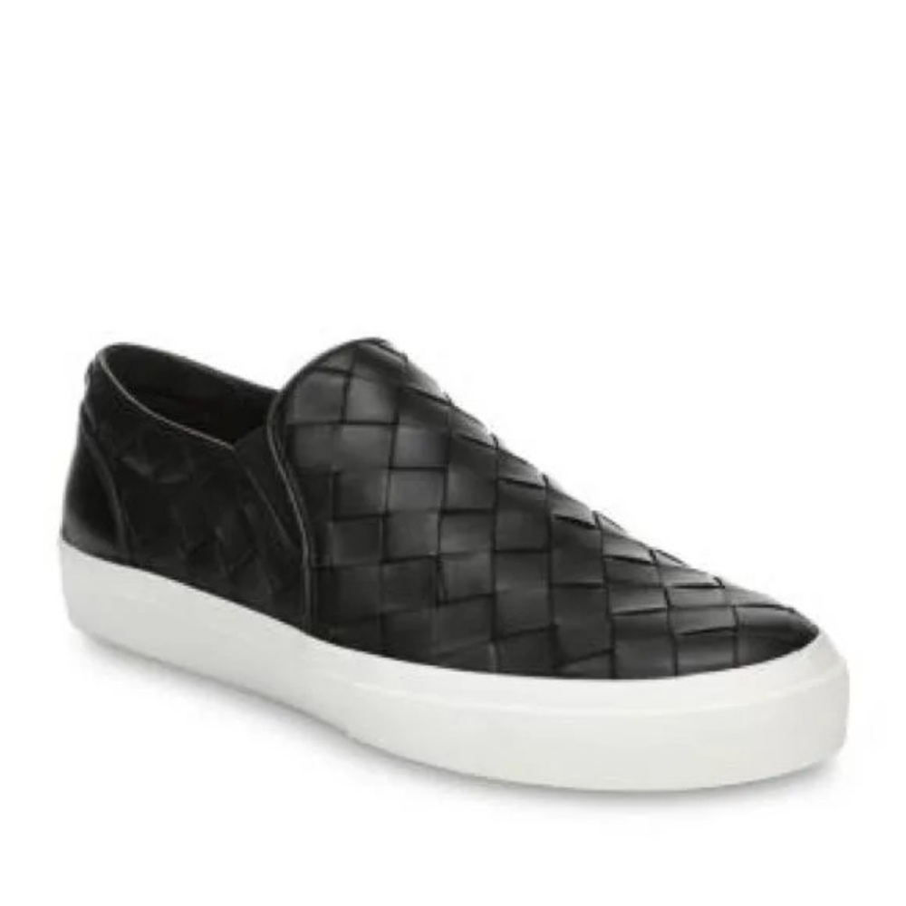 Vince Fletcher-2 Black Leather Slip On Sneakers Size 8.5  Men